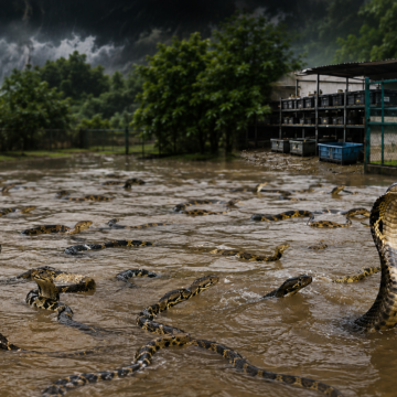 China Floods China Floods:ఫామ్ నుంచి తప్పించుకున్న 900 పాములు.. వరద నీటిలో ఈదుతూ హల్చల్!